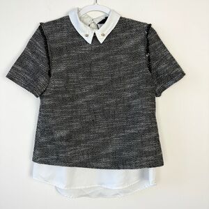 Sister Jane Tweed Collared Layered Top